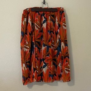 Who What Wear Tropical Floral Pleated Skirt